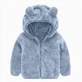 thumbnail image 1 of Splozh Girls' Outerwear Coats Toddler Boys Fashion Children Long Sleeve Sweatshirt Fashion Pocket Hooded Sweatshirt Top Casual Solid Color Hooded Sweatshirt,Blue,12-18 Months, 1 of 7