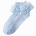 thumbnail image 1 of Splozh Girls Ruffle Socks Girls Lace Ruffle Cotton Frilly Ankle Socks Princess Dance Dress Socks 10-16 Years,Blue, 1 of 4