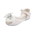 thumbnail image 1 of Splozh Girls Sandals Toddler Dress Sandals for Girls Soft Sole Bowknot Church Party Wedding Princess Shoes Beige,US 11.5, 1 of 7