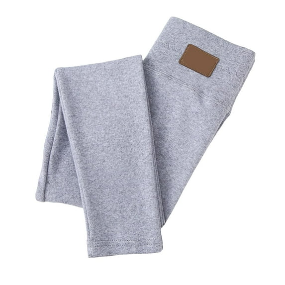 Splozh Girls School Leggings Cotton Girls Leggings Cotton Full Length Leggings Soft Comfortable Footless Stretchy Tights Pants for Kids Grey,6-7 Years