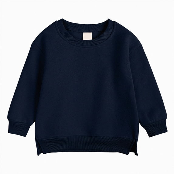Splozh Girls Shirts 1T 2T 3T 4T 5T 6T 7T Toddler Kids Cotton Long Sleeve T Shirts Crewneck Basic Long Sleeve Tee Shirts,Navy,3-4 Years
