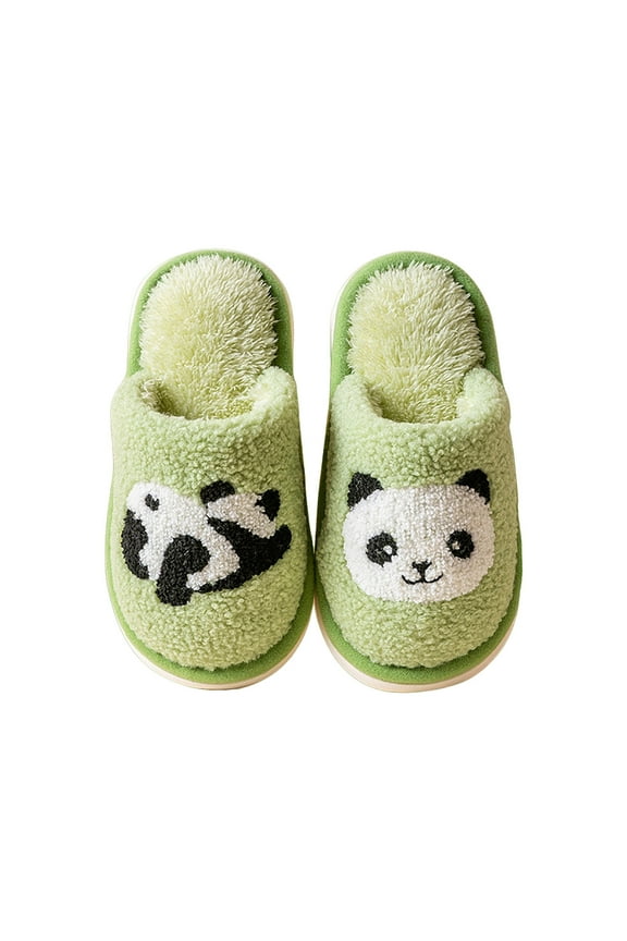 Girls Slippers Memory Foam Toddler Kids Comfort Wool-Like Plush Fleece Lined House Shoes for Indoor & Outdoor,Green 13