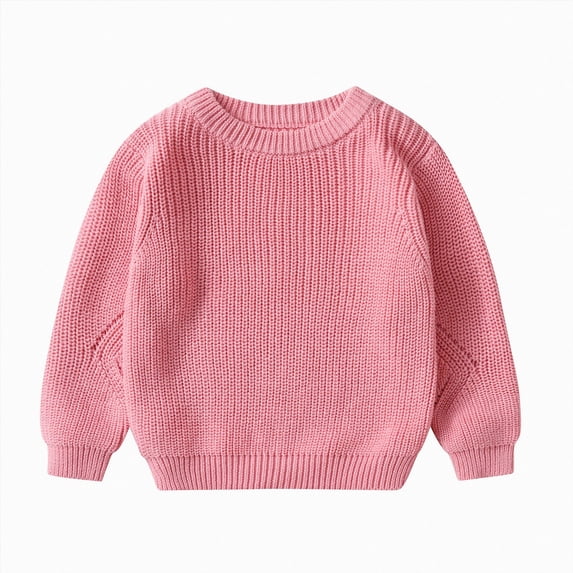 Splozh Girls Sweaters 12 18 24 Months 3T 4T 5T 6T Toddler Baby Girl Boy Knit Sweater Blouse Pullover Sweatshirt Warm Crewneck Tops Fall Winter Clothes,Pink,3-4 Years