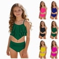 thumbnail image 1 of Splozh Girls Tankini with Shorts Two Piece Swimsuit, Cute Bathing Suits for Teen Tween Girls Summer Wear Yellow,14-15 Years, 1 of 5