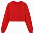 thumbnail image 1 of Splozh Girls Tops 3-14 Years Girls' Loose Sports Casual Crop Top Casual Fall Winter Cute Shirts,Red,6-7 Years, 1 of 6