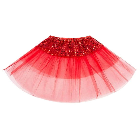 Splozh Girls Tutu Skirt Girls Lace Princess Tutu Skirt for Kids Layered Skirt Birthday Party Soft Comfort Cute Dress Red,2-8 Years