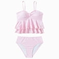 thumbnail image 1 of Splozh Girls Two Piece Tankini Set Swimwear, Comfortable Bathing Suits for Tween Teen Girls Summer Wear Pink,9-10 Years, 1 of 7