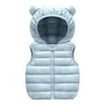 thumbnail image 1 of Splozh Girls Waistcoat Vest Baby Infant Cotton Hooded Vest Winter Warm Puffer Sleeveless Jacket Waistcoats Light Blue,4-5 Years, 1 of 9
