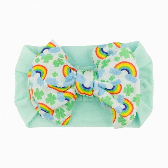 Splozh Headband for Baby Girl Cute Bows 1PC Newborn Infant Baby Girls Floral Bow Headband Stretch Hairband Headwear,N,One Size