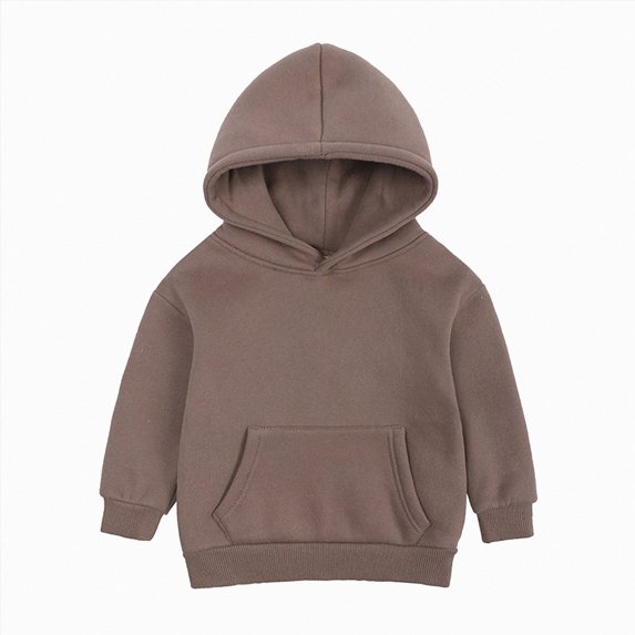 Splozh Hoodie for Boys 1-13 Years Baby Toddler Boy Hooded Sweatshirt Solid Long Sleeve Pocket Hoodies Kids Pullover Fall Winter Tops,Brown,10-11 Years