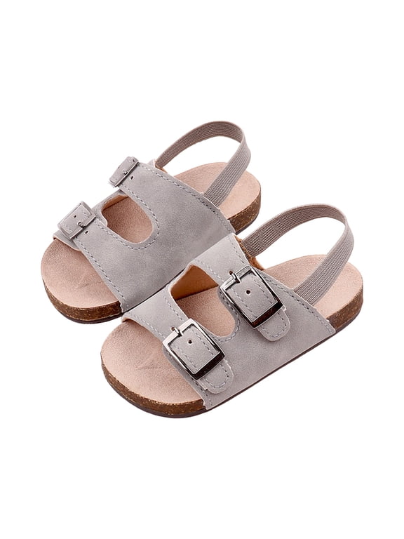 Baby Boys Girls Summer Beach Sandals Non Slip Soft Rubber Sole Toddler Outdoor Closed-Toe First Walker Shoes,Gray 5