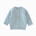 thumbnail image 1 of Splozh Infant Baby Girl Cardigan Button Down Knit Fall Sweatshirt Toddler Lightweight Sweater Cardigan for Baby Girl Baby Sweater Girl,Sky Blue,3-6 Months, 1 of 9