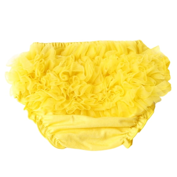 Splozh Infant Baby Girl Diaper Cover Bloomers Baby Underwear Cute Cotton Baby Girls Bloomers Ruffled Briefs for Toddler Girls Yellow,0-6 Months