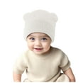 thumbnail image 1 of Splozh Infant Beanie Baby Fall and Winter Hats Boys and Girls Baby Bear Knitted Hats White,3-36 Months, 1 of 8