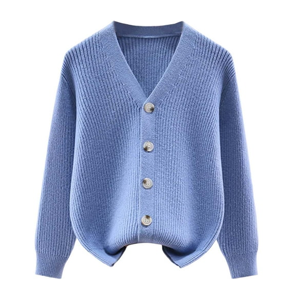 Splozh Infant Cable Knit Sweater Baby Girl Clothes Toddler Girl Sweater Cardigan Knit Sweater Fall Winter Clothes Sweater Cute Tops Blue,7-8 Years