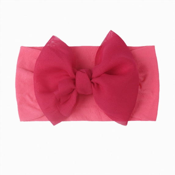 Splozh Infant Girl Bows Cute Bows 1PC Infant Baby Girls Solid Bow Headband Stretch Hairband Headwear,Hot Pink,One Size