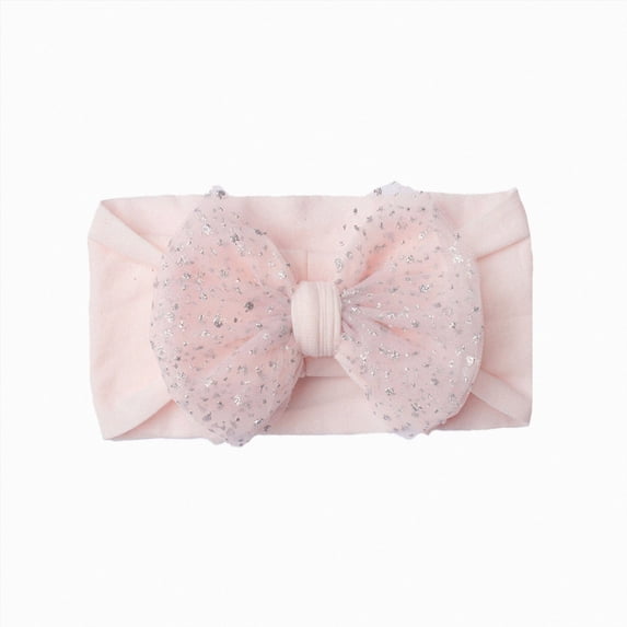 Splozh Infant Headbands for Baby Girl Soft Cute Infant Toddler Baby Girl Cotton Handmade Headband with Bows Hair Accessory,Light Pink,One Size