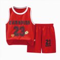 thumbnail image 1 of Splozh Infant Toddler Baby Boy Summer Clothes 1-12 Years Zoo Animal T-Shirt Top Shorts Set,Red,12-24 Months, 1 of 3