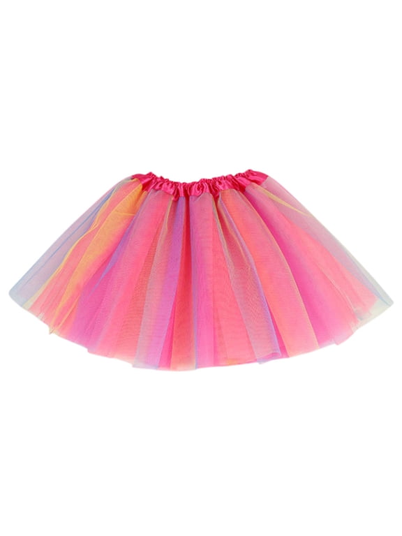 Infant Tutu Toddler Girls Baby Multicolor Tutu Skirt Tulle Ballet Skirt Party Dance Outfits Hot Pink,2-8 Years