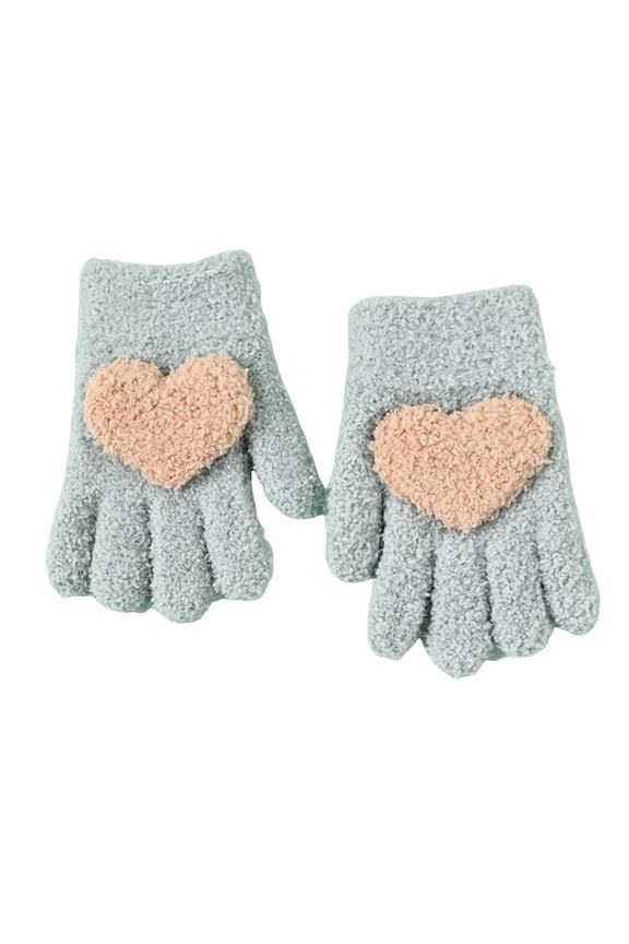 Infant Winter Gloves Kid's Winter Gloves Children Stretchy Warm Gloves Boys Or Girls Knit Gloves Green,3-6 Years