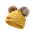 thumbnail image 1 of Splozh Infant Winter Hat Toddler Baby Knit Hat Scarf Winter Warm Cap with Circle Loop Scarf Baby Hat Yellow,1-4 Years, 1 of 9
