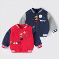 thumbnail image 1 of Splozh Jacket for Boys 6 12 18 24 Months 3T 4T Toddler Infant Baby Boys Girls Long Sleeve Cute Cartoon Print Baseball Coats Outwear Clothes,Red,3-4 Years, 1 of 9