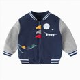 thumbnail image 1 of Splozh Jackets for Boys 6 12 18 24 Months 3T 4T Toddler Infant Baby Boys Girls Long Sleeve Cute Cartoon Print Baseball Coats Outwear Clothes,Navy,6-12 Months, 1 of 3