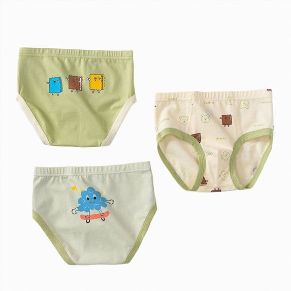 Splozh Kid Cotton Underwear Boys 2T-9T Boys Toddler Underpants Boy Briefs 3PCS Cotton Little Boys Briefs Soft Dinosaur Toddler Underwear,Green,2-3 Years