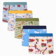 thumbnail image 1 of Splozh Kid Organic Cotton Underwear 2-12 Years 5 Pack Boys Kids Cotton Briefs Underwear Cartoon Prints Soft Breathable Underpants,White,2-3 Years, 1 of 5