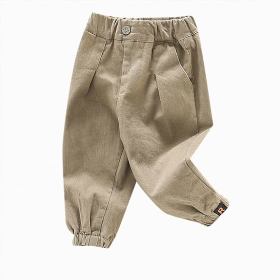 Splozh Kid Sweatpants 6 12 18 24 Months 3T 4T 5T 6T Toddler Pants Casual Pants Spring Fall Boys Solid Color Pants Clothes,Khaki,3-4 Years