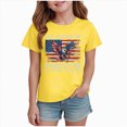thumbnail image 1 of Splozh Kids 4th of July Shirts 1-14 Years Summer Patriotic Short Sleeve Girls Tops, USA Patriotic Daily Shirts,Yellow,1-2 Years, 1 of 4