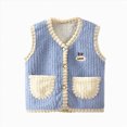 thumbnail image 1 of Splozh Kids Baby Warm Fleece Vests Warm Fashion Cute Soft Fall Winter Clothes Lightweight Jacket Outerwear Coat,Blue,12-18 Months, 1 of 4