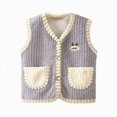 thumbnail image 1 of Splozh Kids Baby Warm Fleece Vests Warm Fashion Cute Soft Fall Winter Clothes Lightweight Jacket Outerwear Coat,Grey,12-18 Months, 1 of 4