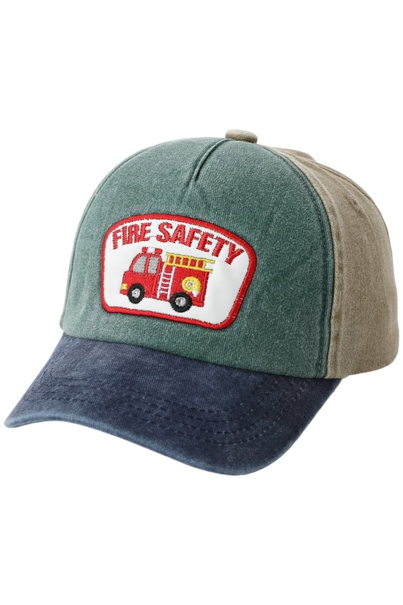 Kids Baseball Caps Girls Truck Embroidery Washable Baseball Cap Cartoon Childrens Cap Khaki,3-8 Years