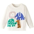 thumbnail image 1 of Splozh Kids Crewneck Sweatshirt Boys Toddler Boys Sweatshirts Dinosaur Long Sleeve Pullover Crewneck Shirts Cartoon Tee Sport Tops for Kids White,5-6 Years, 1 of 7