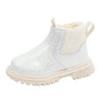thumbnail image 1 of Splozh Toddler Girl Boots Boys Girls Side Zipper Combat Ankle Boots Comfortable Slip on(Toddler/Little Kid) Beige,US 6, 1 of 4