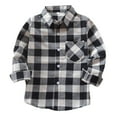 thumbnail image 1 of Splozh Kids Dress Shirt Kids' Plaid Shirt Unisex Checkered Long Sleeve Shirt Jacket for Boys and Girls Light Gray,12-18 Months, 1 of 3