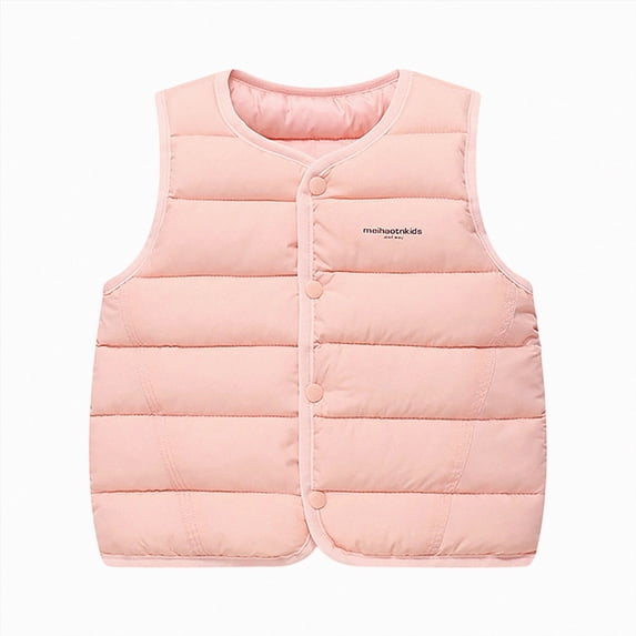 Splozh Kids Fleece Vests Lightweight Vest Warm Cute Sleeveless Jacket Soft Fall Winter Clothes Outerwear Coat,Light Pink,12-18 Months