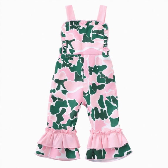 Splozh Kids Girls Clothes 6 12 18 24 Months 3T 4T Toddler Baby Girl Clothes Infant Print Romper Sleeveless Jumpsuit Overalls Cute Summer Golfing Outfits,Light Pink,2-3 Years