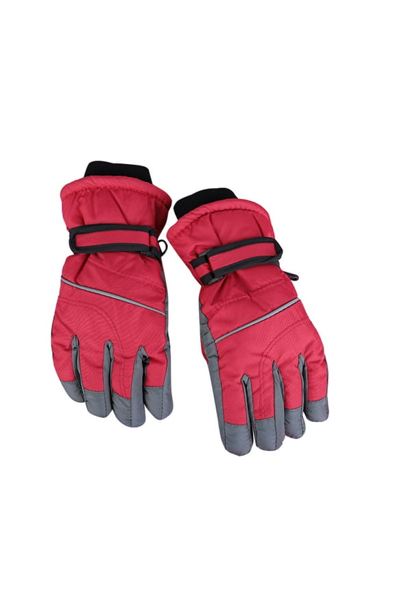 Kids Gloves Warm Kids Winter Warm Windproof Cold Weather Outdoor Sports Gloves for Boys Girls Fleece Snow Gloves Ski Gloves Red,7-9 Years