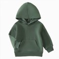 thumbnail image 1 of Splozh Kids Hoodies for Boys Fall Winter Toddler Boys Girls Long Sleeve Solid Color Hoodie Tops Pullover Casual Outwear for Kids Clothes,Green,12-18 Months, 1 of 6