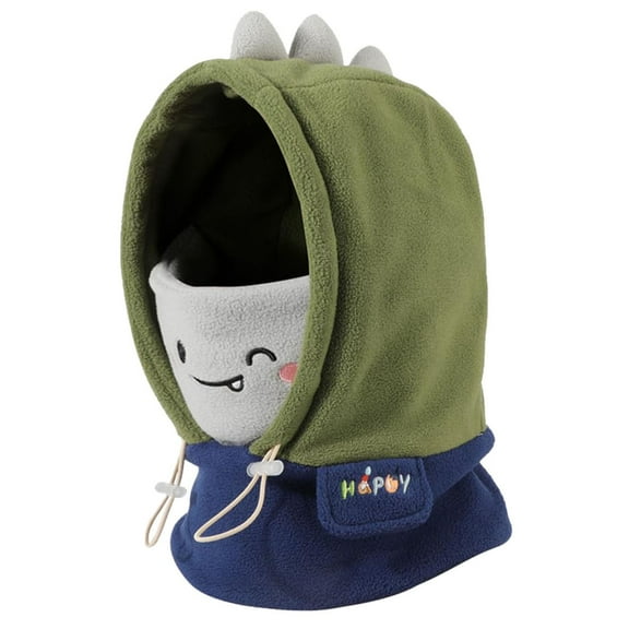 Splozh Kids Knitted Neck Warmer Children Multifunctional Windproof Warm Wool Winter Hat Scarf Integrated Warmth Green,One Size