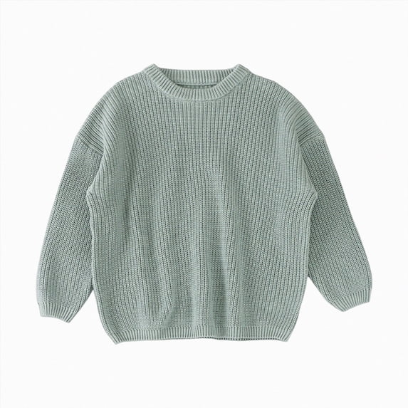 Splozh Kids Knitted Sweater Toddler Baby Girl Boy Knit Sweater Round Neck Long Sleeve Pullover Sweatshirt Fall Winter Clothes,Light Blue,0-3 Months