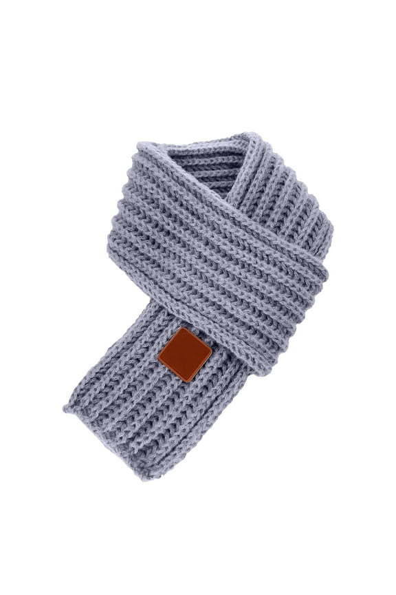 Kids Scarf Winter Children's Scarves Warm Scarves Girls Thick Scarves Knitted Boys' and Girls' Baby Scarves Autumn and Winter Grey,One Size