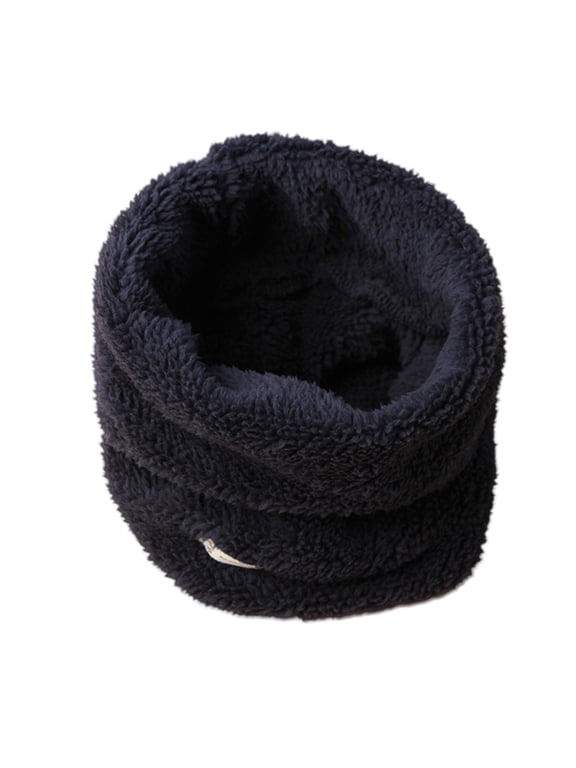 Kids Scarf for Girls Scarf Toddler Children's Pullover Scarf Boys and Girls Plush Padded Scarf Children Plush Velvet Collar Navy,One Size