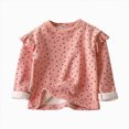 thumbnail image 1 of Splozh Kids Shirt 1-9 Years Girls Fall Winter Flowers Shirt Girls Fly Sleeve Fall T Shirt Little Girl Shirt,Light Pink,12-18 Months, 1 of 4