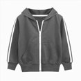 thumbnail image 1 of Splozh Kids Sweatshirts Boys Long Sleeved Hooded Sweatshirt Warm Fashionable and Casual Zippered Boys Sweatshirt,Dark Gray,7-8 Years, 1 of 6