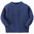 thumbnail image 1 of Splozh Kids Toddler Baby Boy Girl Knit Sweaters Fall Winter Clothes Little Toddler Baby Sweater Pullover Newborn Winter Clothes Girl,Dark Blue,4-5 Years, 1 of 8