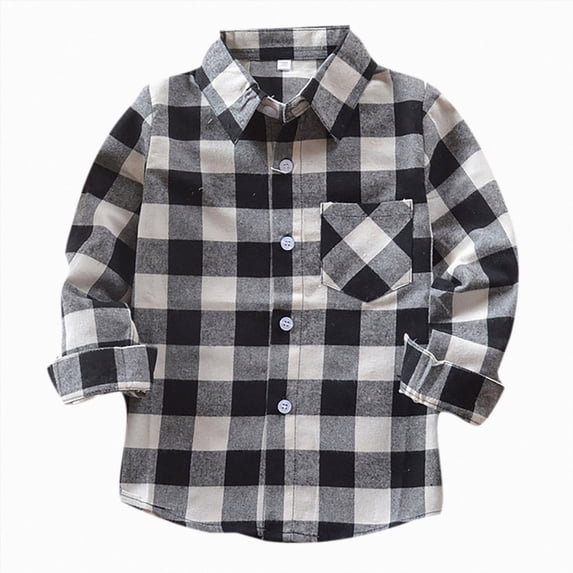 Splozh Kids Toddler Plaid Jacket Flannel Button Down Shirt Fall Winter Clothes Toddler Button Down Shirt,Light Gray,3-4 Years