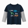 thumbnail image 1 of Splozh Kids Tshirts Boys 12 18 24 Months 3T 4T 5T 6T Toddler Baby Boys Girls Long Sleeve Cartoon Dinosaur Shirt Tops Fall Winter Clothes, Navy, 5-6 Years, 1 of 8